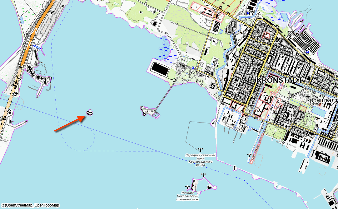 Map of Kronstadt raid