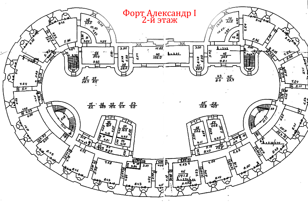 Lay-out of 2 floor Fort Alexander 2