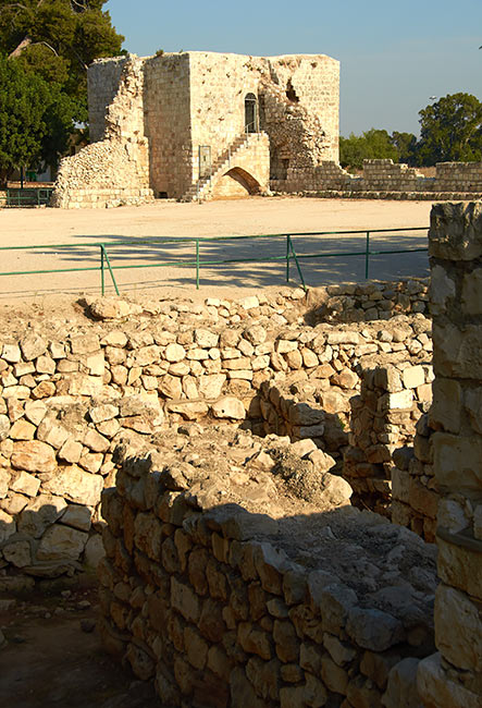 Southeast tower and fortress courtyard - Antipatris
