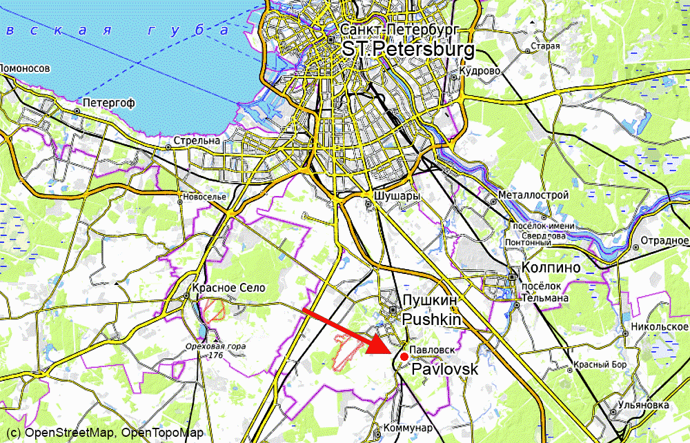 the neighbourhood Map of St. Petersburg