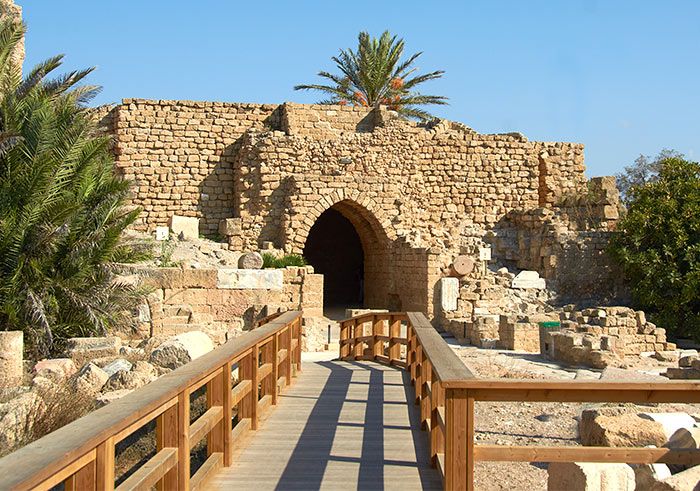 Central tower with East gate of Crusider fortress - Caesarea