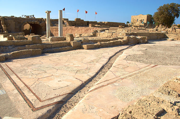 Mosaic pavement with a ditch - Caesarea
