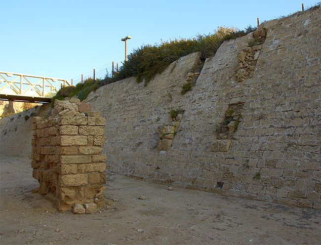 Remains of a bridge over a moat in the northern wall - Caesarea