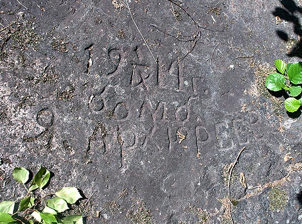 Inscriptions of 1914 on the rock - Coastal Artillery