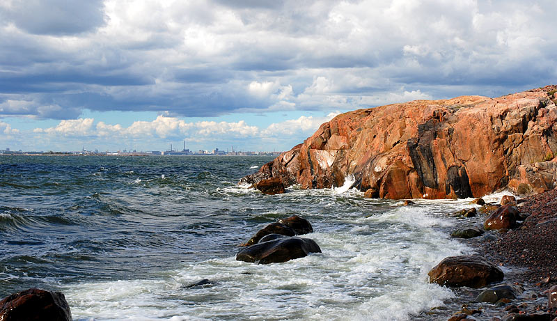 Rocks of Kuivasaari and Helsinki downtown - Coastal Artillery