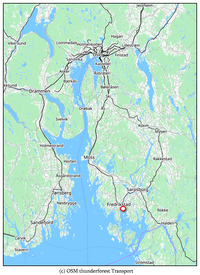 Карта южной Норвегии