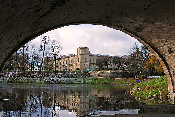 Romantic landscape wit the Castle - Gatchina