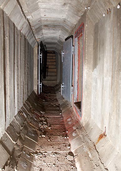 Gloomy concrete corridor - Gotland fortifications