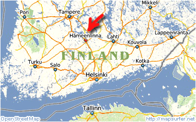Карта Южной Финляндии