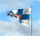 Finland flag upon Hamina fortress