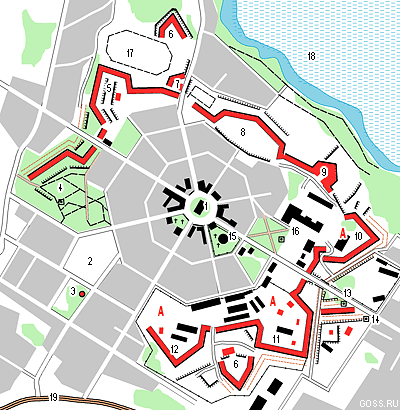 План крепости Хамина - Фридрихсгамн