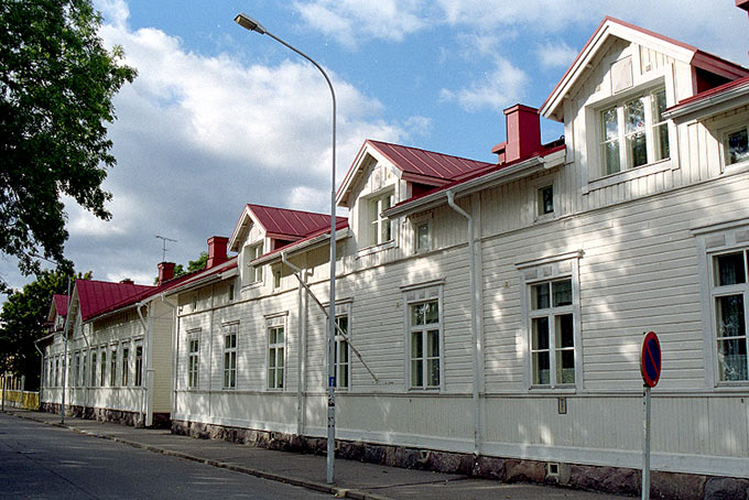 Typical street in Hanko city 