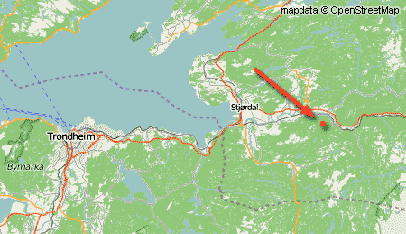 Trondheim - Stjordal area map