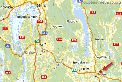Map of central part of Norway