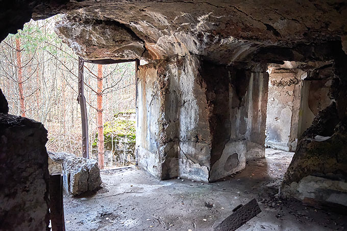 Interiors of 6-inch gun battery of Fort Ino