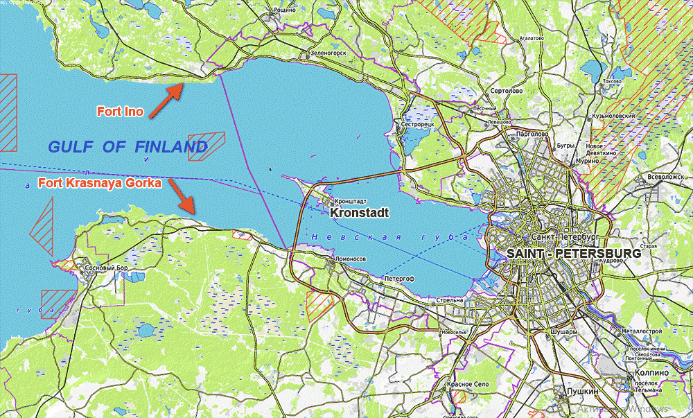 Карта Финского залива