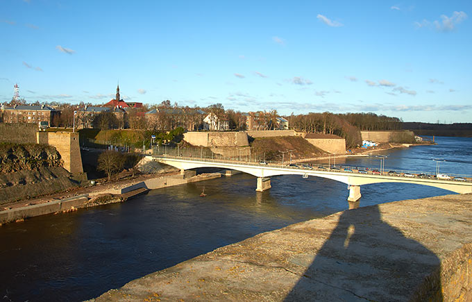 Former Friendship Bridge over the Narova River in Ivangorod