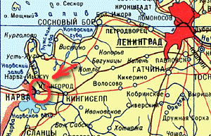 NW part of Russian State area map