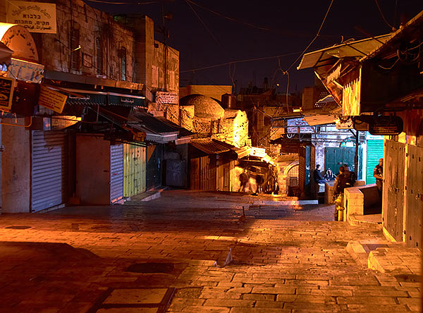 Muslim Quarter of the Old City at night - Jerusalem