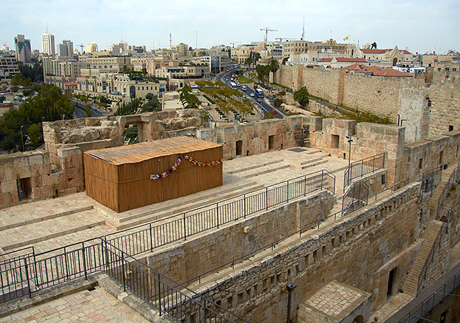 #33 - Celebration tent Sukkah on the roof of the Citadel tower