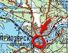 Priozersk city map