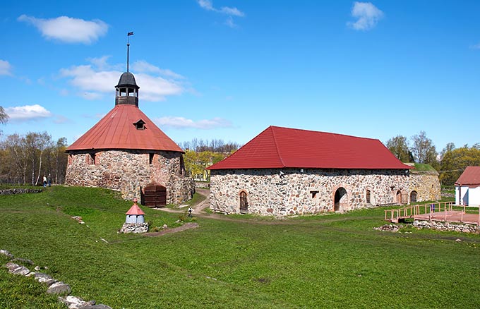 Inner courtyard of the fortress Kexholm, New and Old Arsenals.