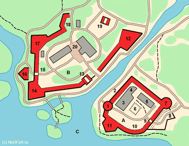 Complete plan of the fortress of Kexholm