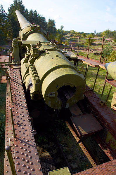 12-дюймовое (305 мм) орудие на ж/д транспортёре ТМ-3-12 - Форт Красная Горка