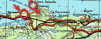Map of Krasnaja Gorka - Seraja Loshad - Gora Valdai map