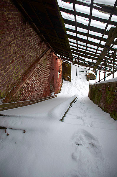 Stairs to the second floor of the warehouse - Kronstadt