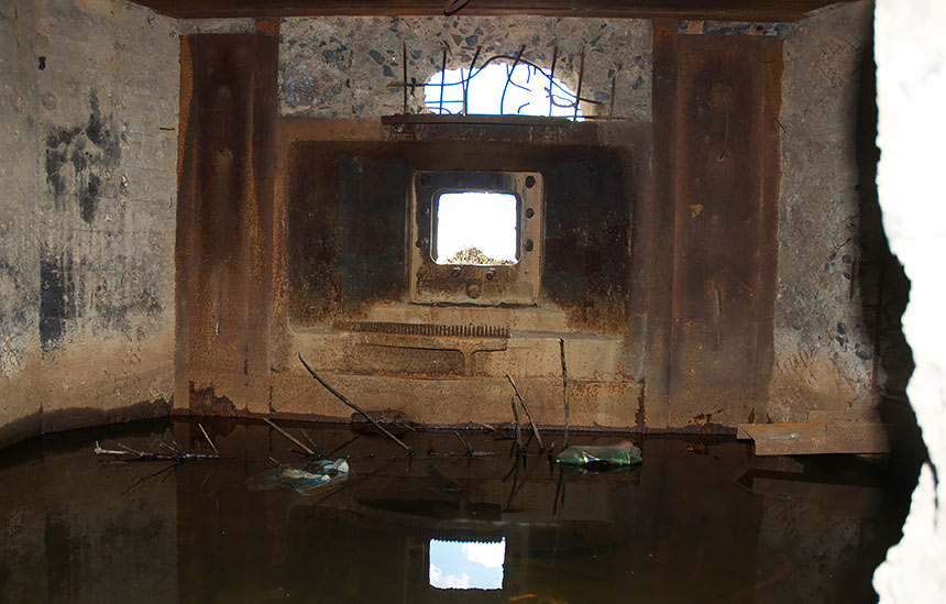 Interiors of the artillery bunker