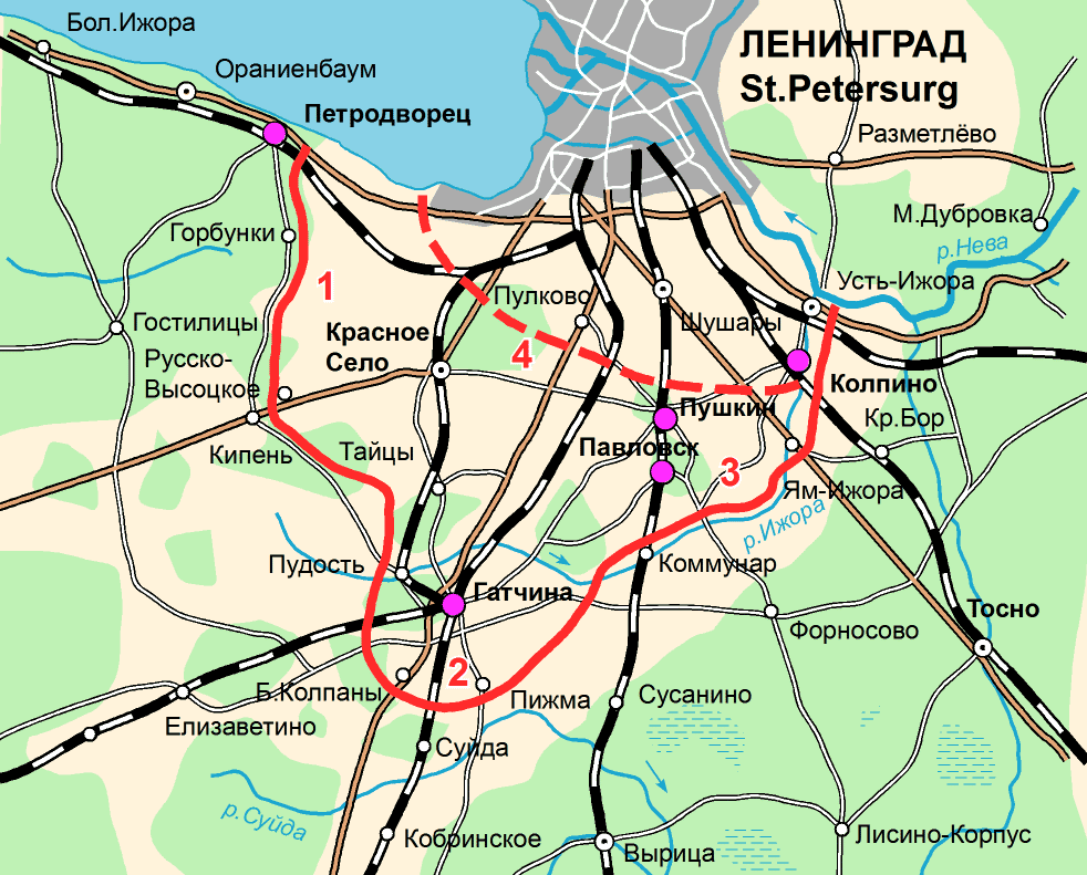 General plan of the Krasnogvardeisky fortified Area
