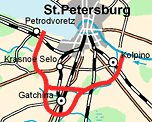 Карта местности вокруг Ленинграда