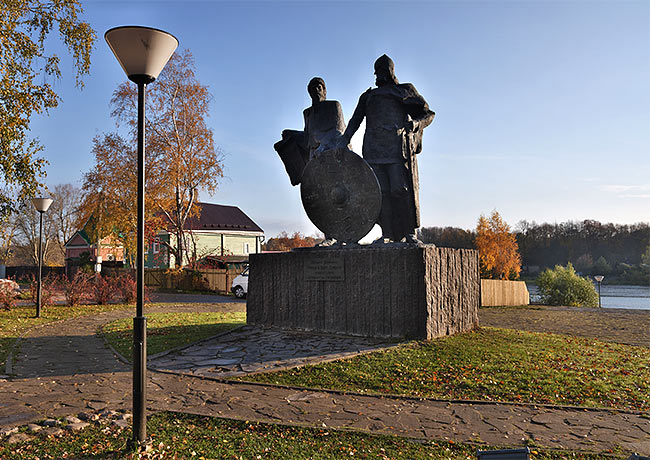 Monument to the Varangians Rurik and Oleg - Staraya Ladoga