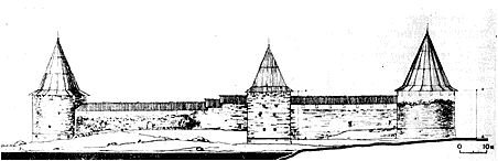 Западный фасад крепости Старая Ладога