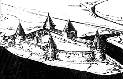 Общий вид Ладожской крепости 1647 г.