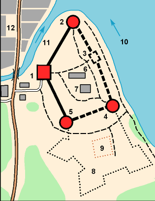 Author's hand-made plan of the fortress Staraya Ladoga