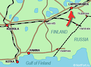 Карта Финляндии где Лапперанта - Вильманстранд расположена есть.