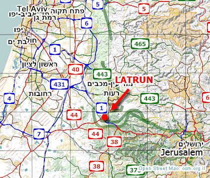 Map of Israel: Jerusalem - Tel-Aviv