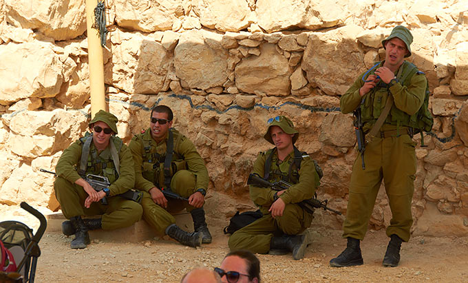 Israeli military Patrol in the fortress Masada