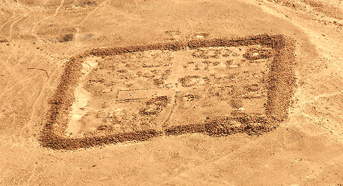 Roman siege camp under the mountain of Masada