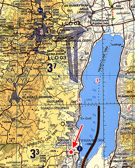 Map of Dead Sea