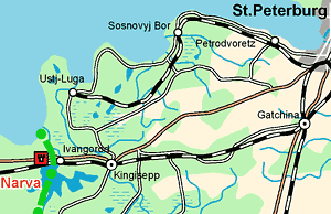 S.Petersburg-Narva area map