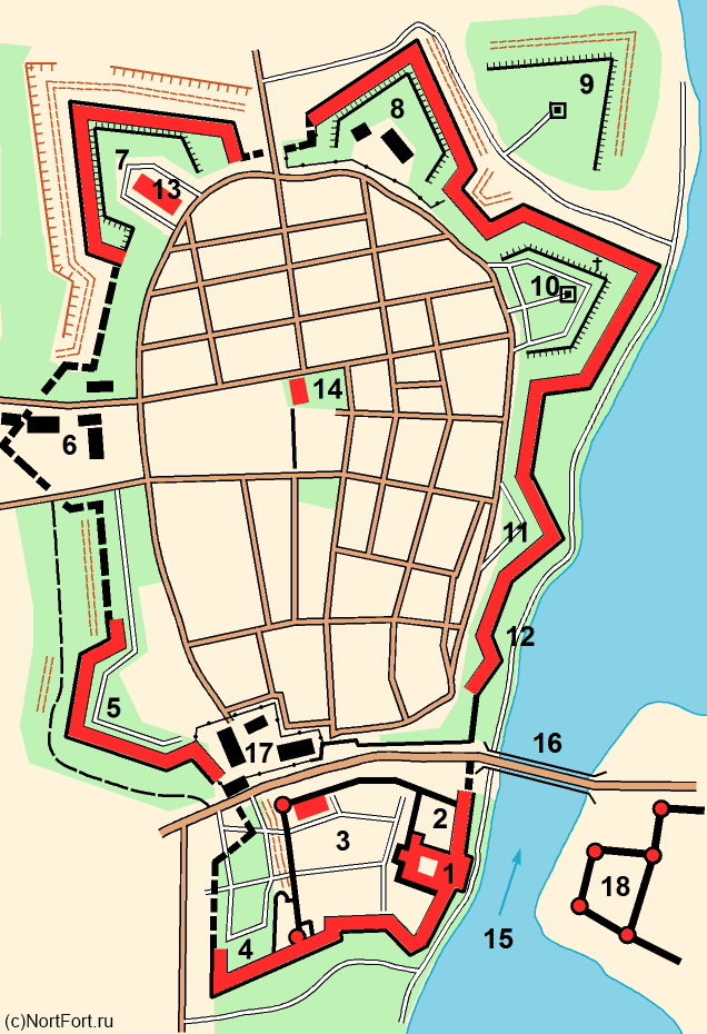 Fortress Narva layout