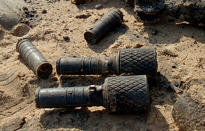 Боеприпасы, найденные на Невском пятачке
