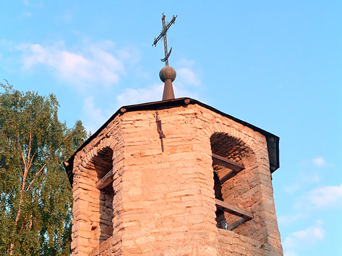 Bell tower of the Nativity Church in the city