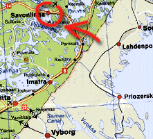 Карта округа Саво в Финляндии