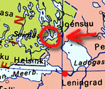 Карта южной части Финляндии