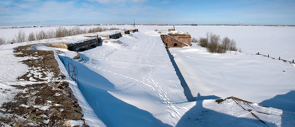 Панорама форта Милютин зимней порой - Южные Форты