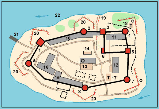 План крепости Шлиссельбург (Орешек)
